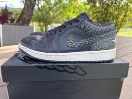 Air Jordan 1 Low SE, schwarz Elefant, gebraucht Gr. 43