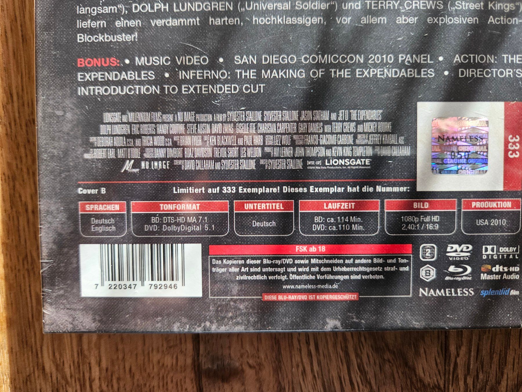 Tutti i DVDs: The Expendables 1 + 2 uncut von Namless media – Nuovo e nell'imballaggio originale da St.Gallen venduto da Capsule_Corporation 3