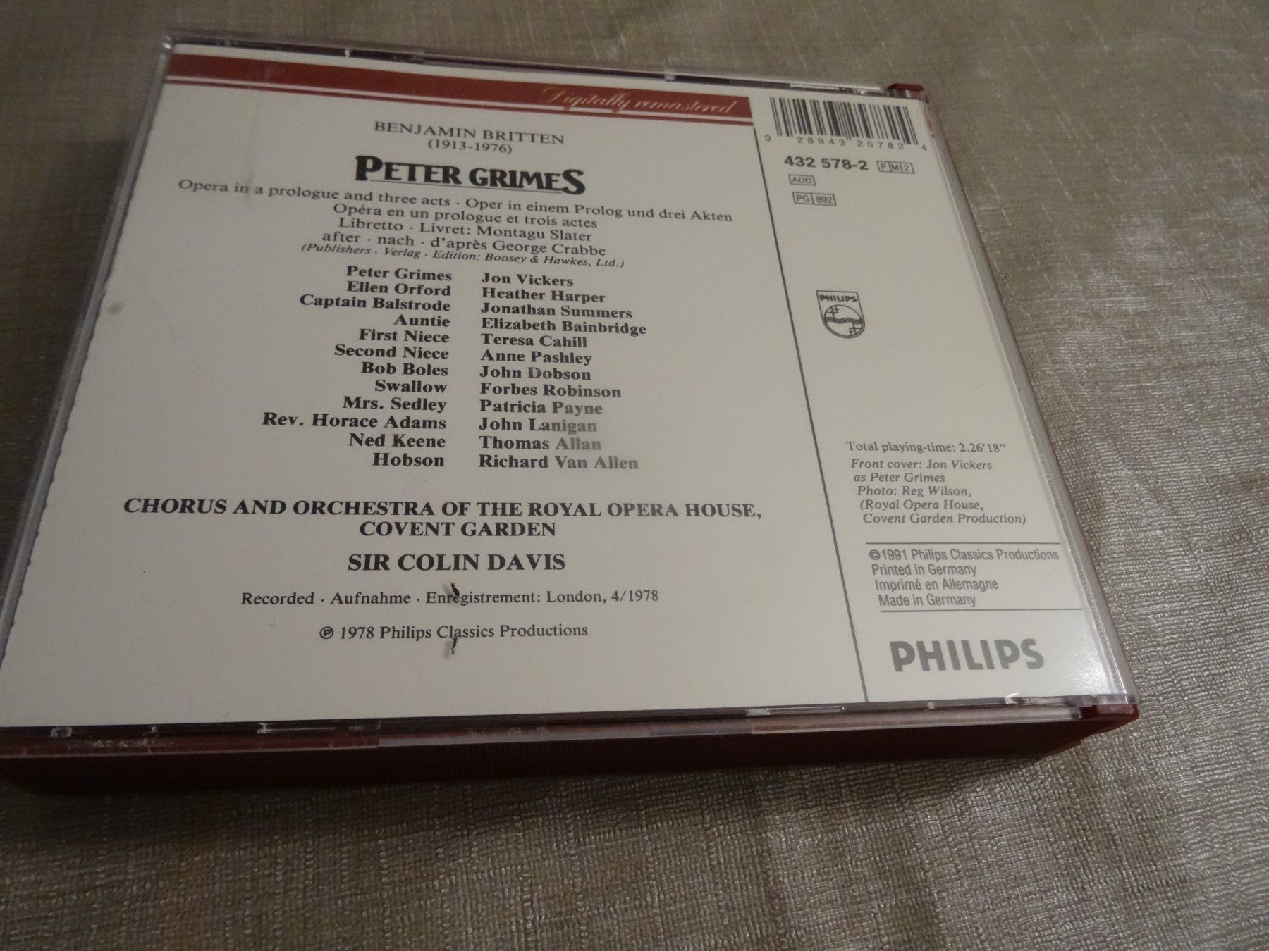 CD: Britten Peter Grimes - Jon Vickers - CD – Usato da Olten venduto da Disc-Ausverkauf 1
