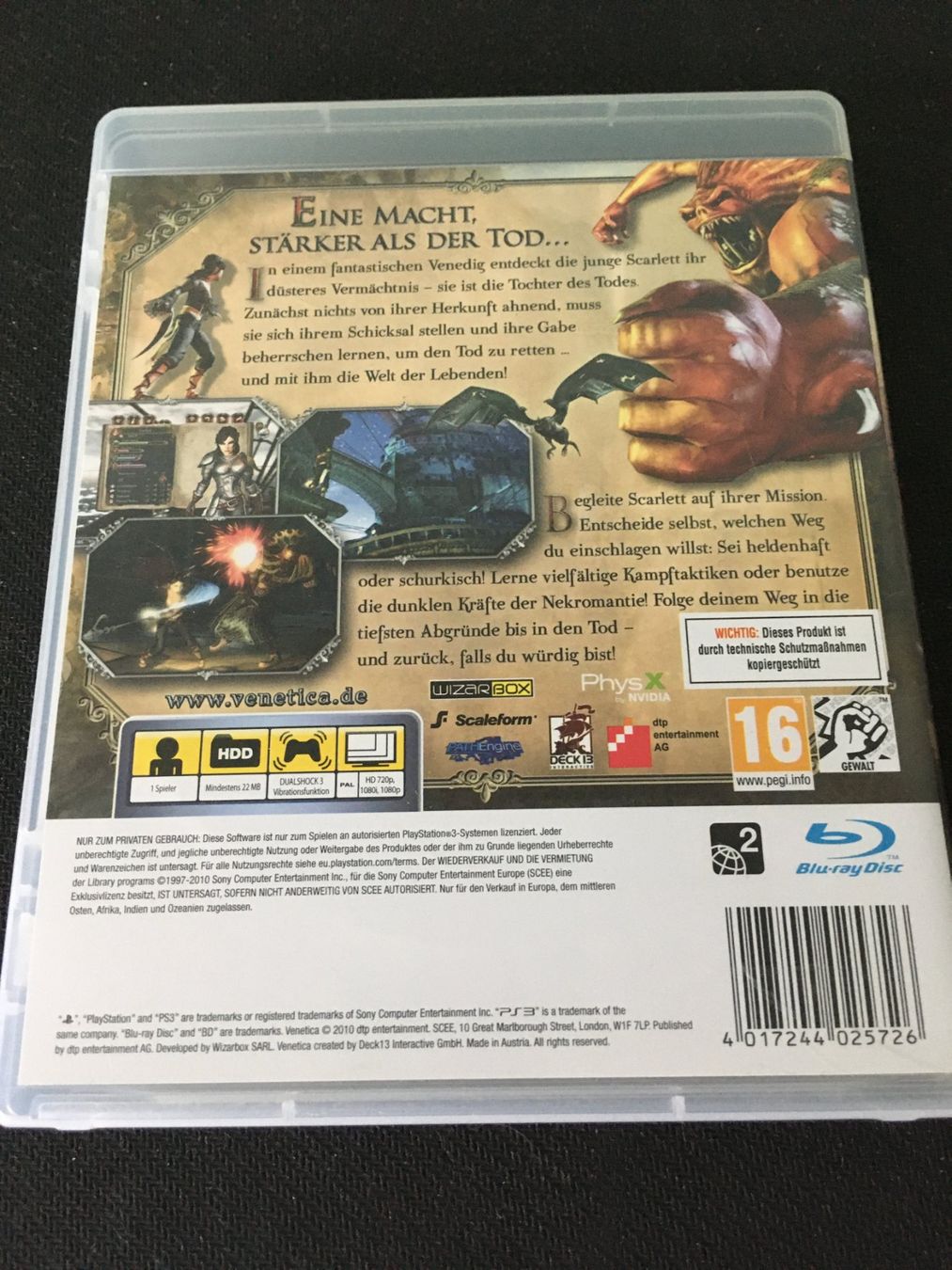Sony Spiele: Venetica für PS3 – Gebraucht aus St.Gallen von sjosjo 1