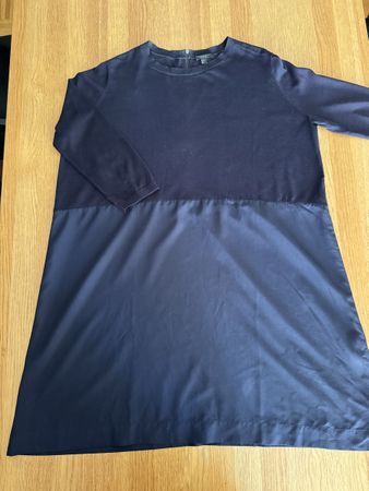 COS NAVY BLUE COTTON DRESS SIZE M