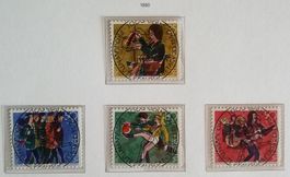 1990 Pro Juventute Satz Ersttag Vollstempel mit Gummi