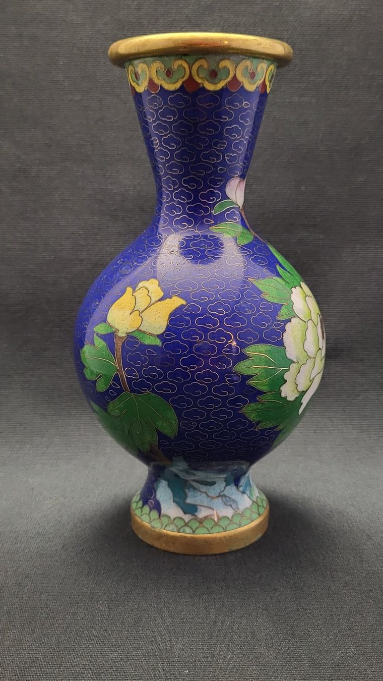 Vasi & Recipienti: Cloisonne-Vase Dunkelblau – Usato da Basel venduto da spinne02 1