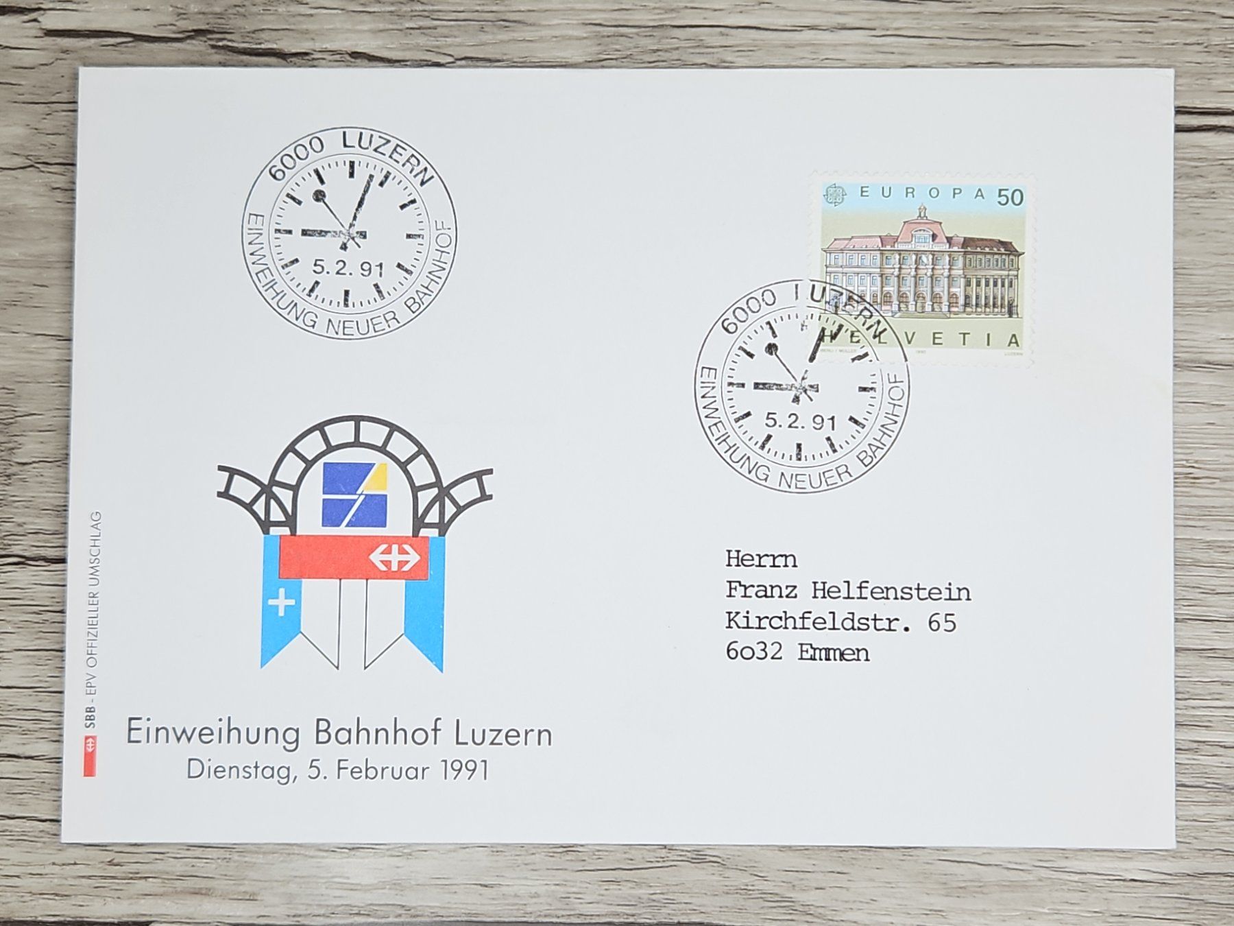 Alle Briefmarken: CL03 Enveloppe + Timbre Suisse 1991 – Gebraucht aus Cousset von Patrick_Collections