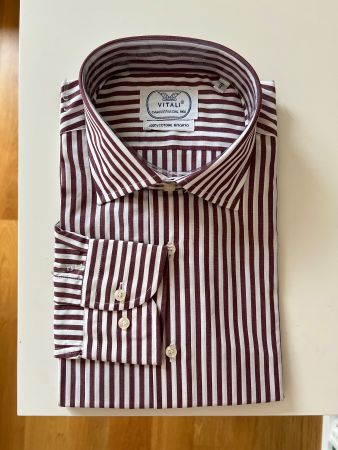 Dress Shirt - Striped, Long Sleeve, Size 16, Cotton