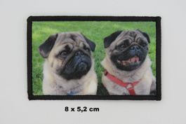 MOPS -  Hunde Patch - Aufnäher - Stoffapplikation 8x5,2cm