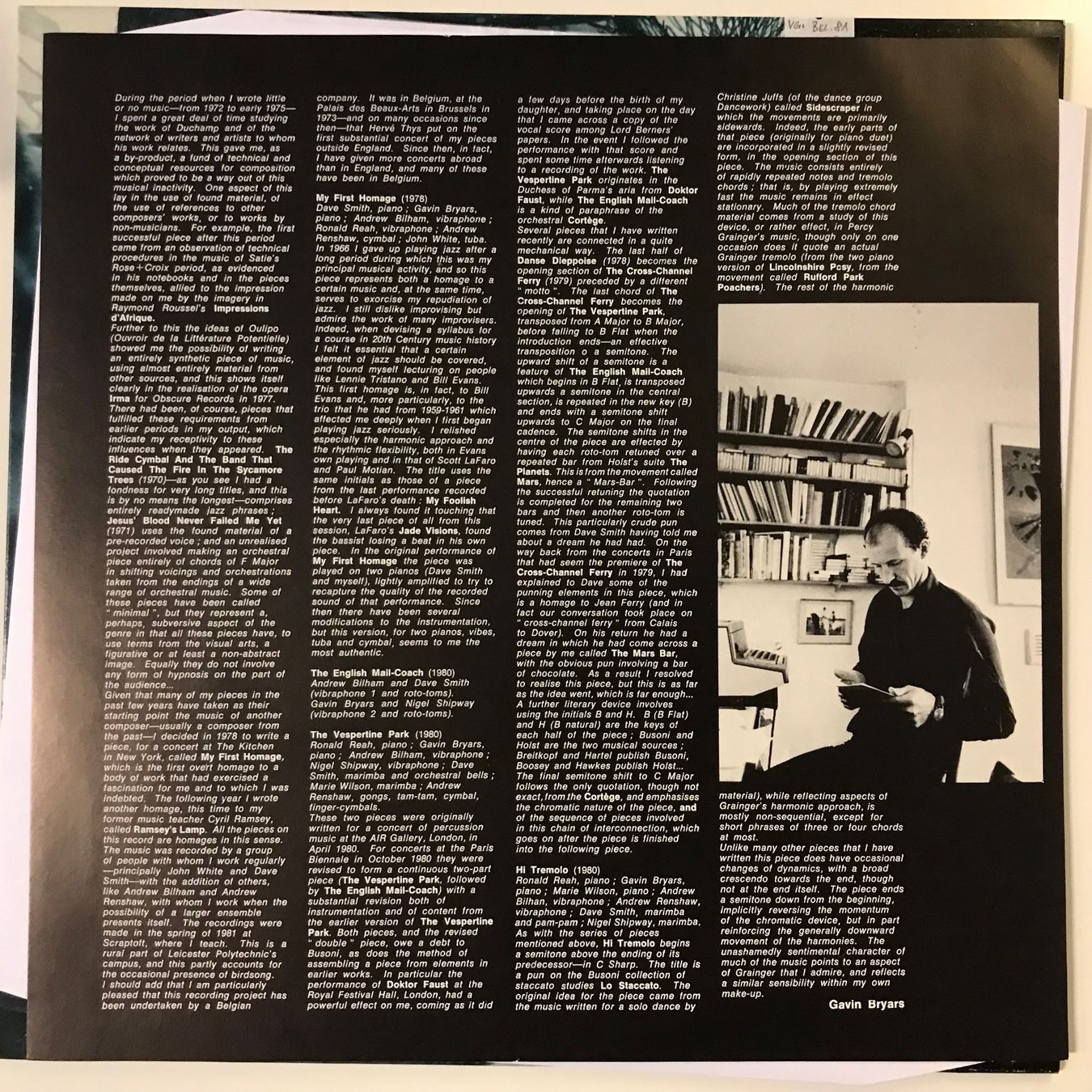 Dischi in vinile: Gavin Bryars - Hommages – Usato da Aesch BL venduto da BlueMusicRecords 2