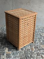 Wäschsammler / Wäschekorb aus Holz mit Stoffeinsatz