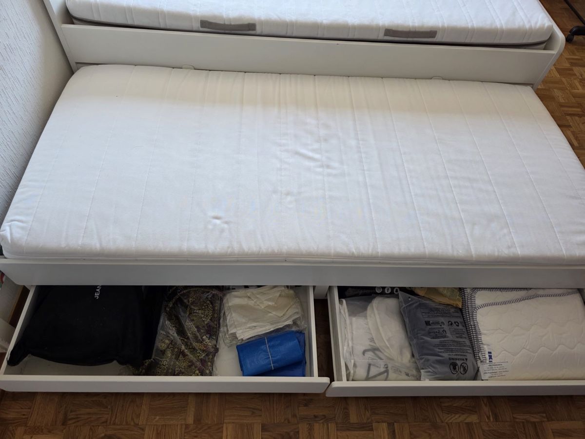 Ikea Letti: Lit gigogne blanc IKEA 90x200cm – Usato da Lausanne venduto da rap_j86l 1