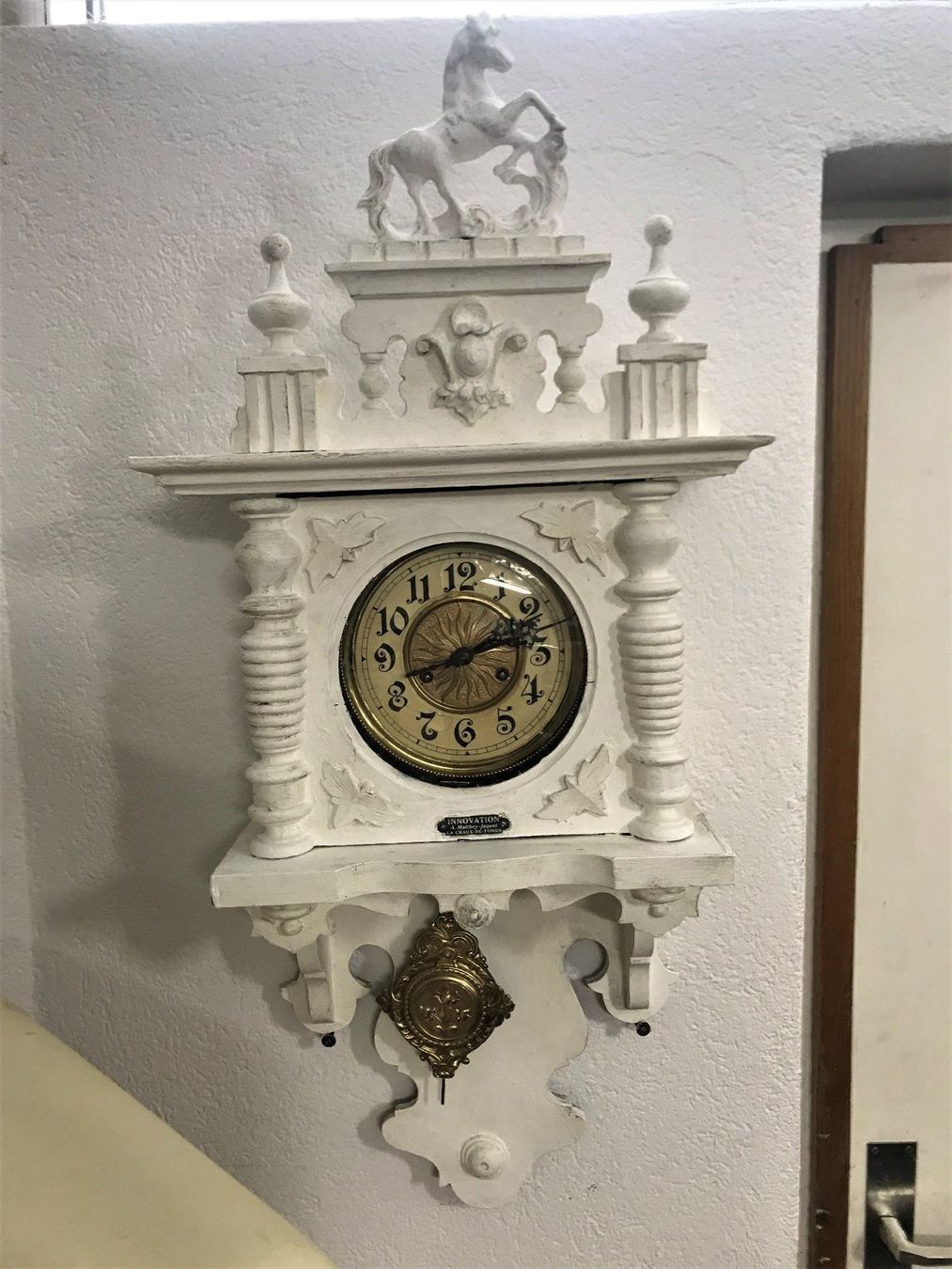 Orologi: Antike Wanduhr Schnitzereien Pferd vinta – Usato da Dottikon venduto da beni1204 9