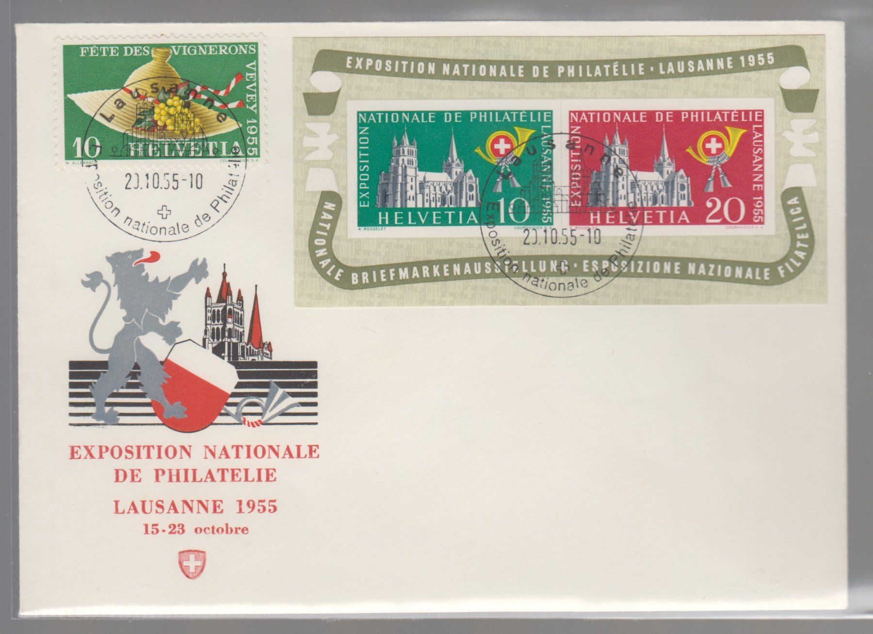 Tous les timbres: Bloc W35 sur lettre – D'occasion à Boécourt par Denteles66