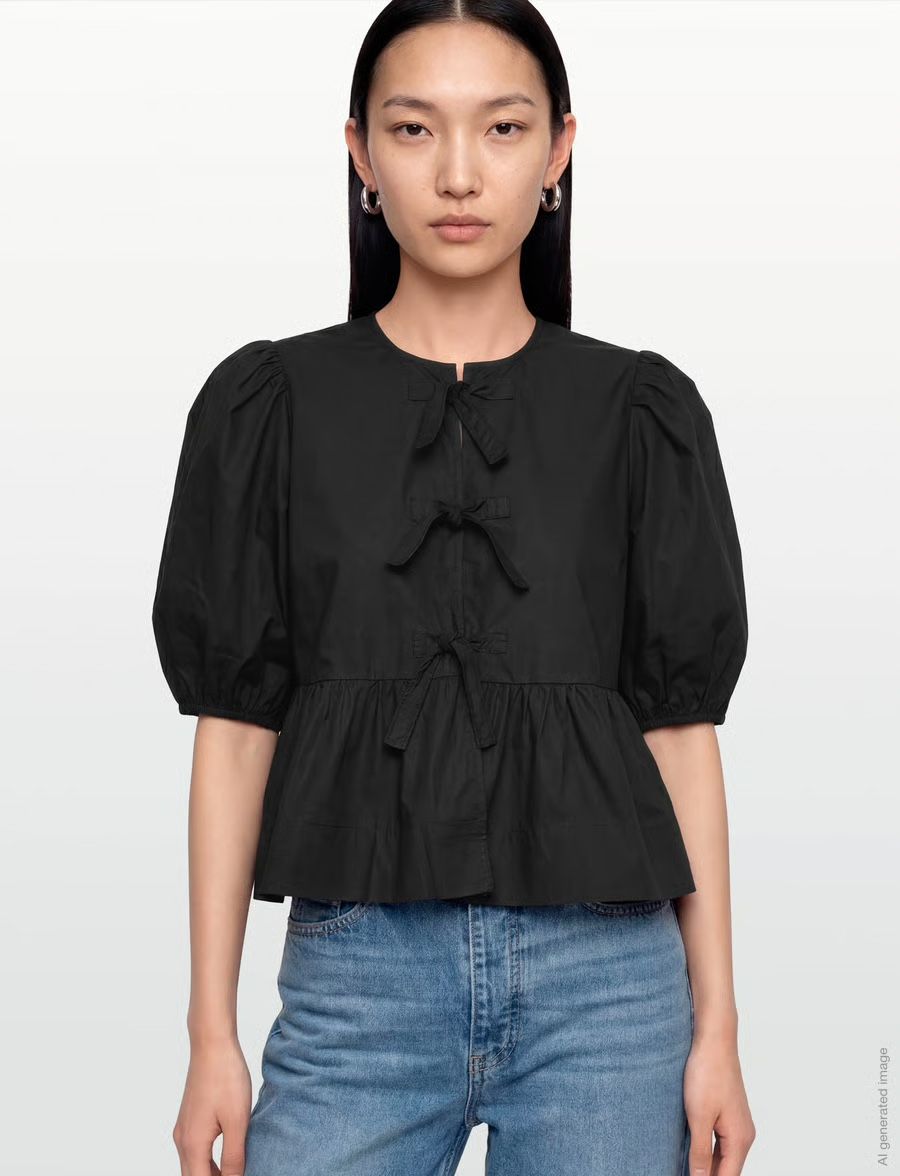 Ganni Camicette: Ganni Bluse schwarz Grösse 38 neuwertig – Nuovo (secondo la descrizione) da Basel venduto da ysmbg 1