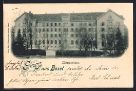 AK Basel, Blick zum Missionshaus, 1899