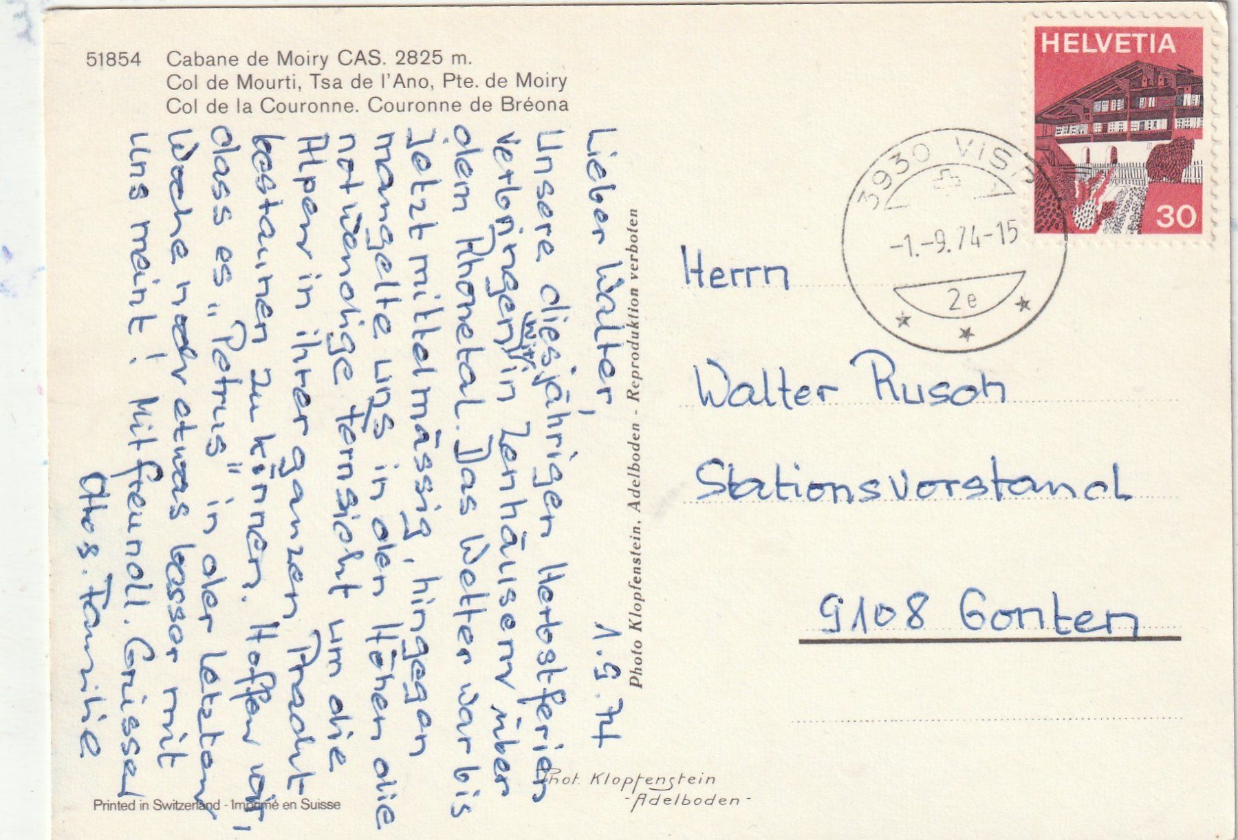 Cartoline postali: Cabana de Moiry – Usato da Lumbrein venduto da made02 1