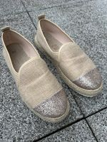 Sommerschuhe mit hoher Sohle / Stoff Gr. 40