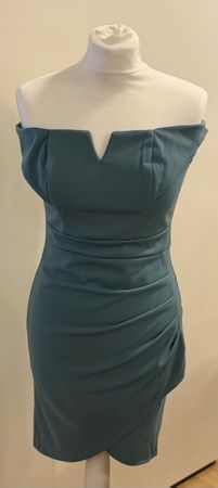 Petrolfarbiges Kleid - schulterfrei