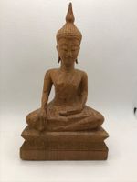 Buddha Figur, Holz, Handarbeit, Asiatische Deko, ca. 23cm