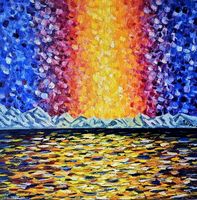 Ölgemälde 50×50  Licht über Wasser