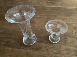 Theresienthal, 2 Glasvasen - Leonard