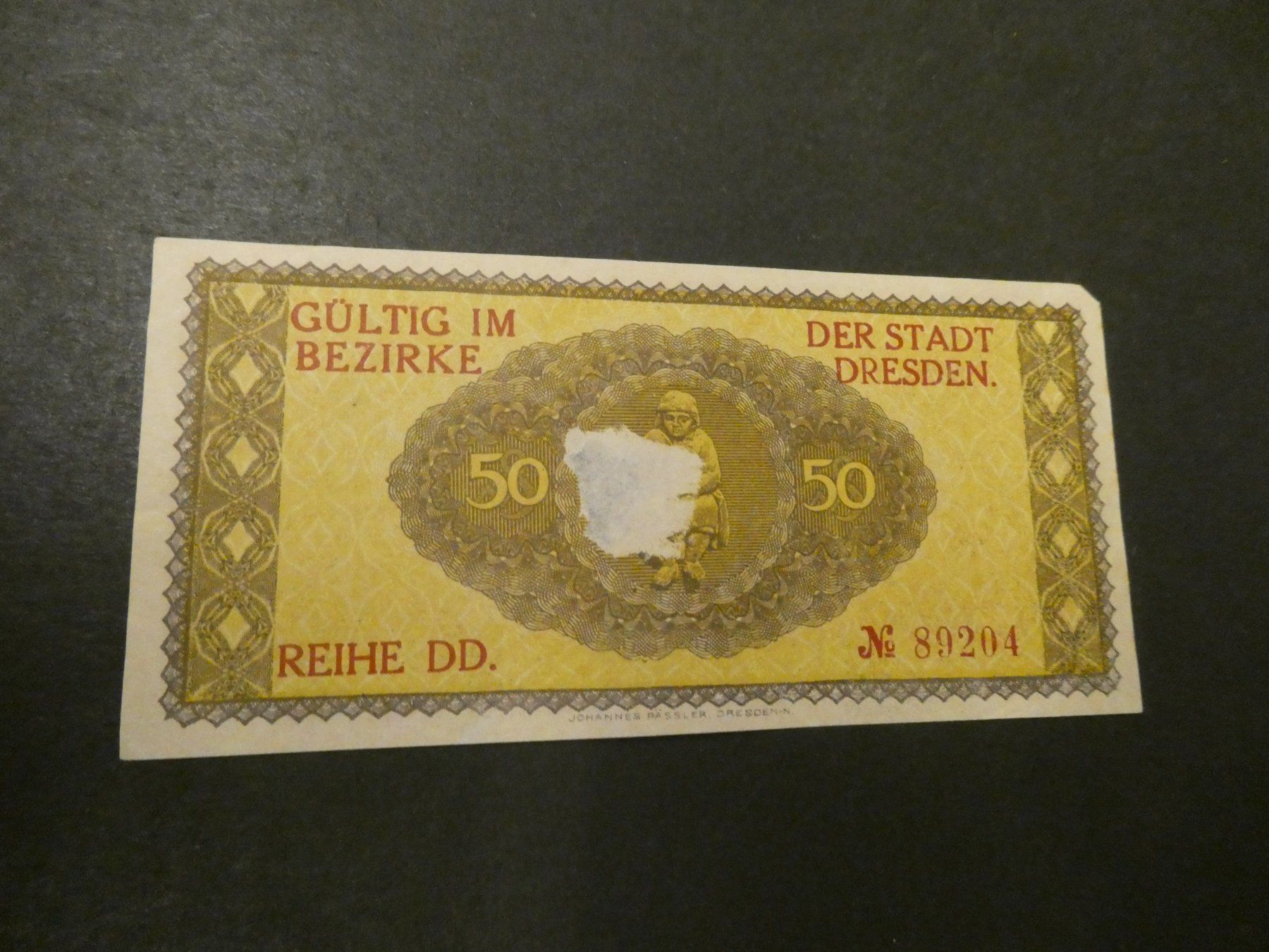 Banknoten: Dt. Reich, Dresden - Notgeldschein – Gebraucht aus Hinterforst von Rohusri 1