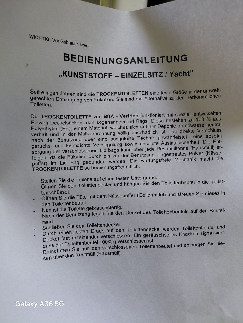 WC: Camping WC – Neu (gemäss Beschreibung) aus Melchnau von LUPUS-Offroad 2