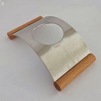 Vintage Eierbecher aus Metall und Holz