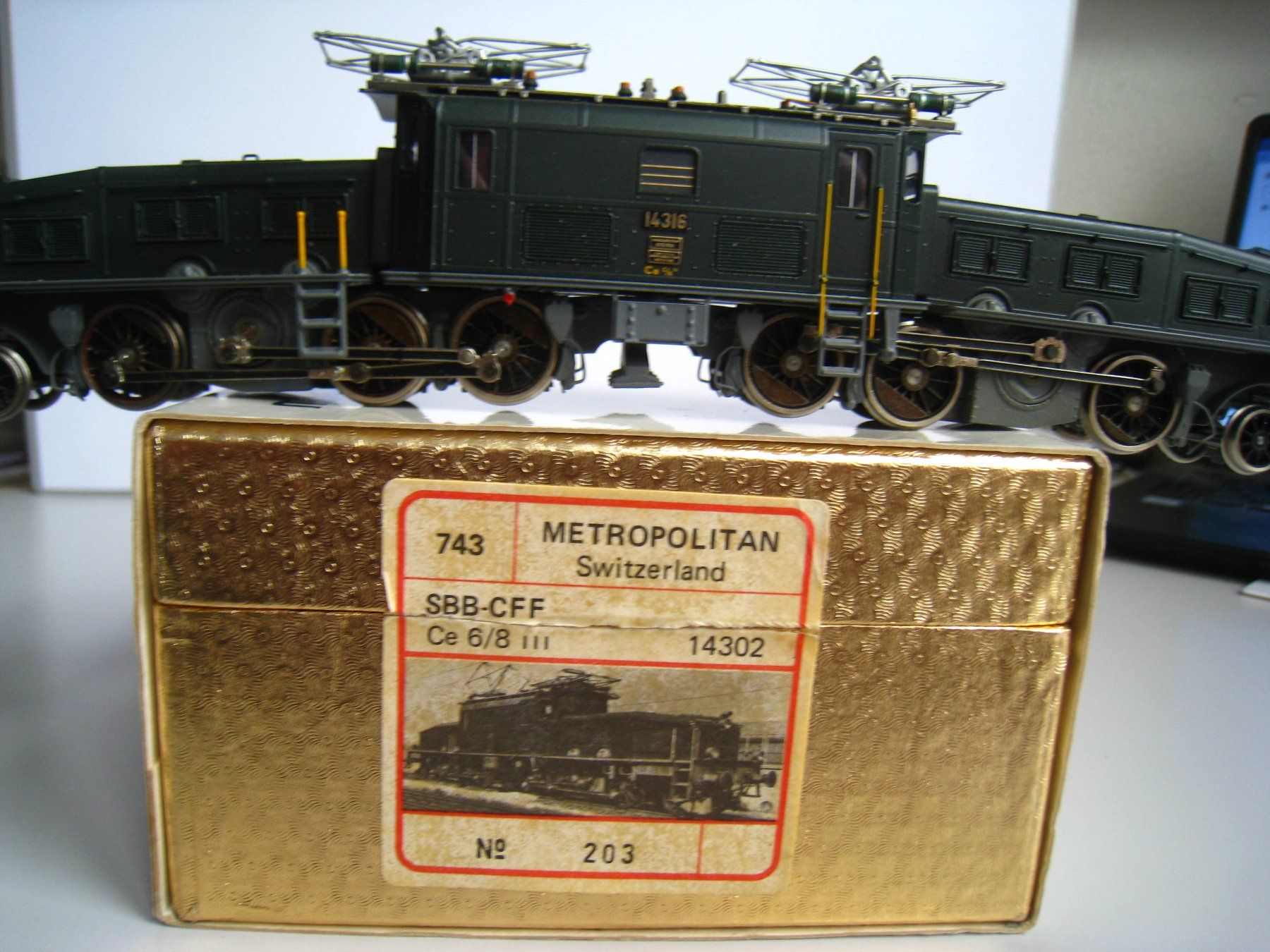 Metropolitan Modellini di ferrovie: Metrop SBB Ce 6/8 ''' 14316 Krokodil,  743 – Usato da Buchs ZH venduto da swiss-train