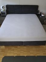 Boxspringbett mit Kopfteil dunkelgrau 180x200cm