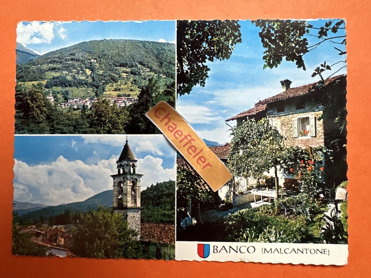 Cartoline postali: 1969 Banco ( Malcantone ) – Usato da Zürich venduto da Chaeffeler