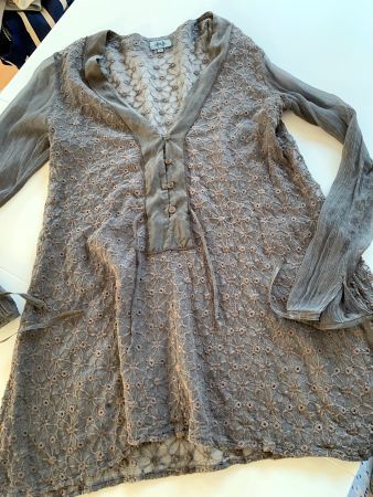NILE Longbluse / Tunikabluse Gr. S 100% Seide