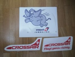 3 x Crossair Kleber / Labels