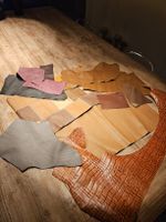 Lederreste-Set: Vielfältige Farben braun, rot, grau