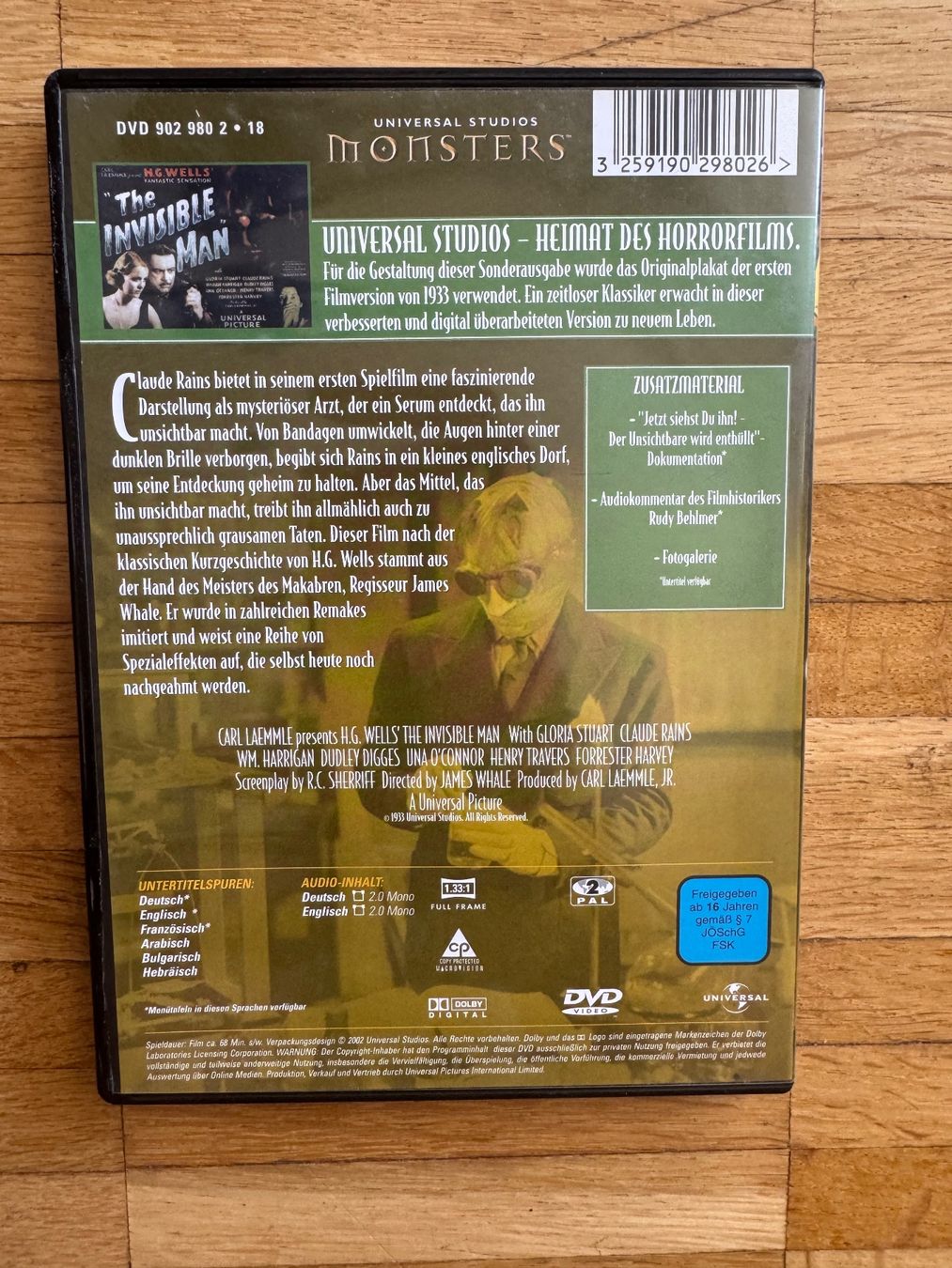 Tutti i DVDs: THE INVISIBLE MAN  (DVD) UNIVERSAL STUDIOS – Usato da Basel venduto da san_2qlq 1