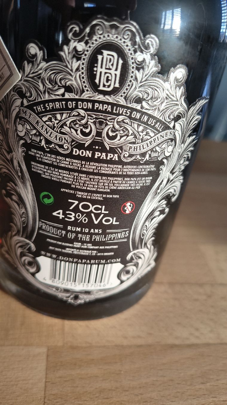 Don Papa Bevande alcoliche: Don Papa 10 Years Rum – Nuovo e nell'imballaggio originale da Dietikon venduto da Bobbyboa 1