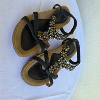 Siketu Sandalen Damen Gr. 40 – Schwarz mit Strass