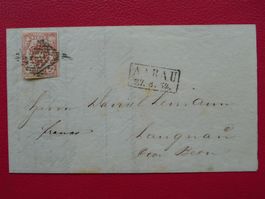 1854: Nr.20 auf Brief von AARAU, Kat: 1200.-