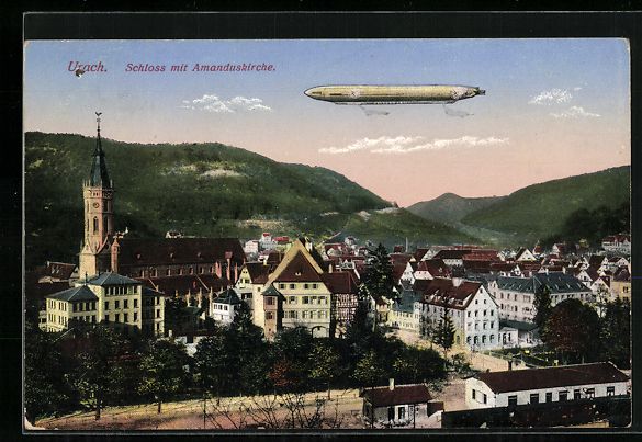 Foto & Poster: Urach, Schloss mit Amanduskirche und Zep – Usato da Berlin venduto da bartko-reher