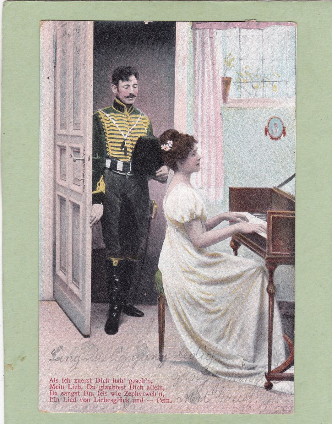 Cartoline postali: Kitsch Frau Mann Klavier 1905 – Usato da Herisau venduto da Lisegrat2008