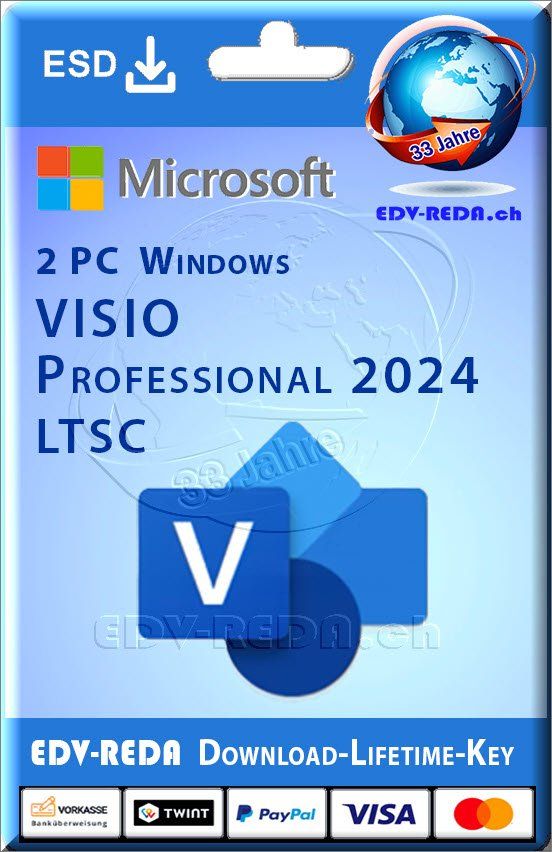 Microsoft Software: Microsoft Visio 2024 Professional 2PC Lifetime – Usato da Langenthal venduto da Reda