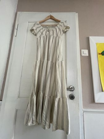 Coton Kleid gestreift weiss/blau Grösse XS guter Zustand