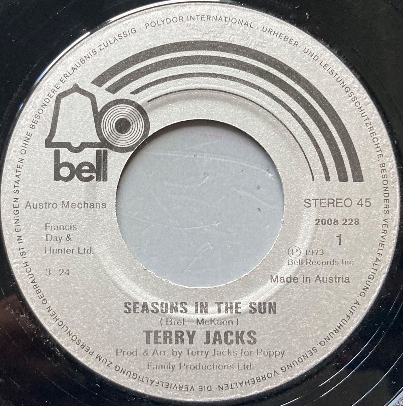 Dischi in vinile: TERRY JACKS - SEASONS IN THE SUN – Usato da Poliez-Pittet venduto da Newtown-Records 2