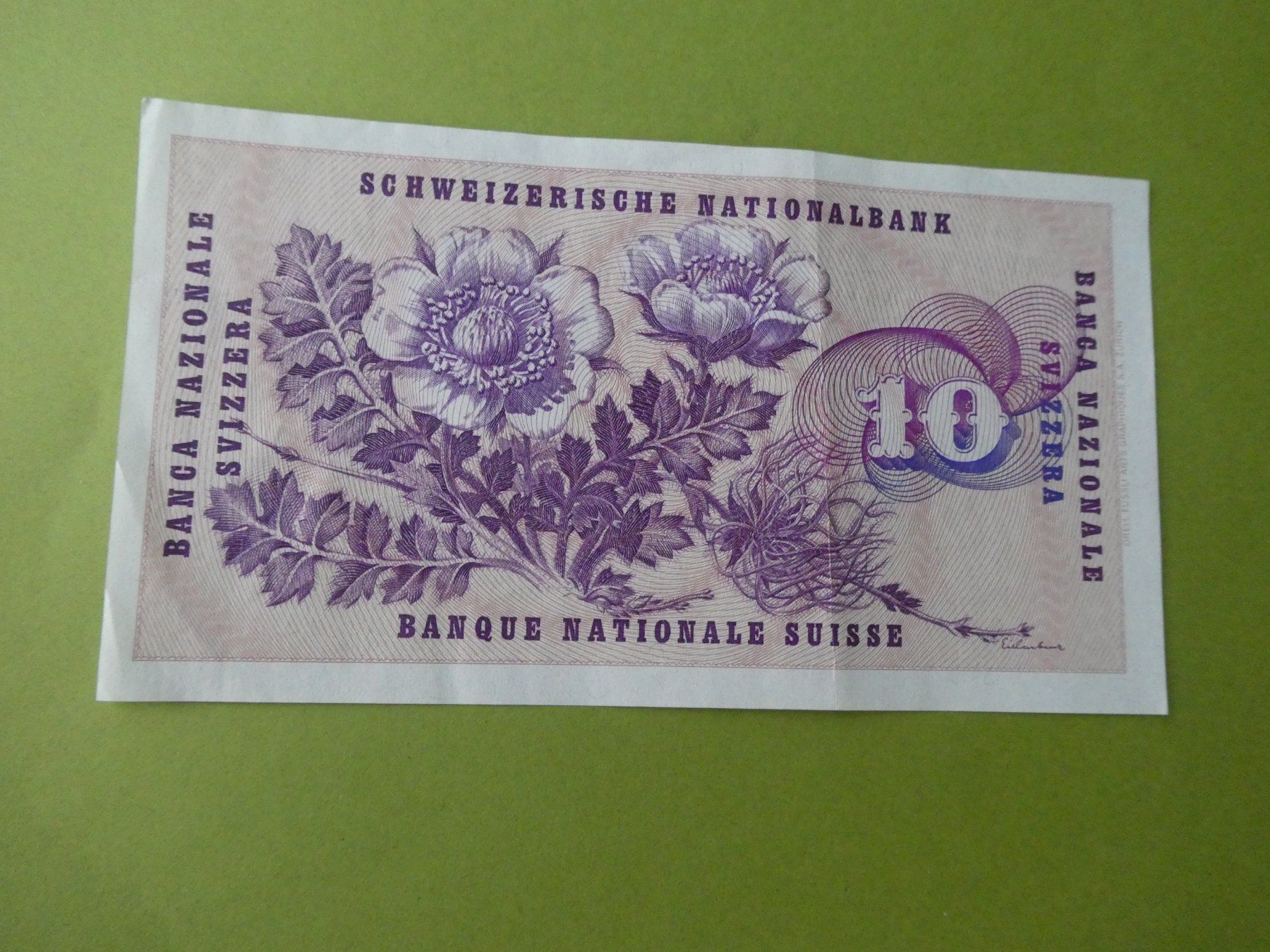 Billets de banque: Schweiz 1970, 10 Franken – D'occasion à Hinterforst par Rohusri 1