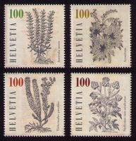 2018_1700A-1703A_HEILPFLANZEN_Einzelmarken aus Block ! **