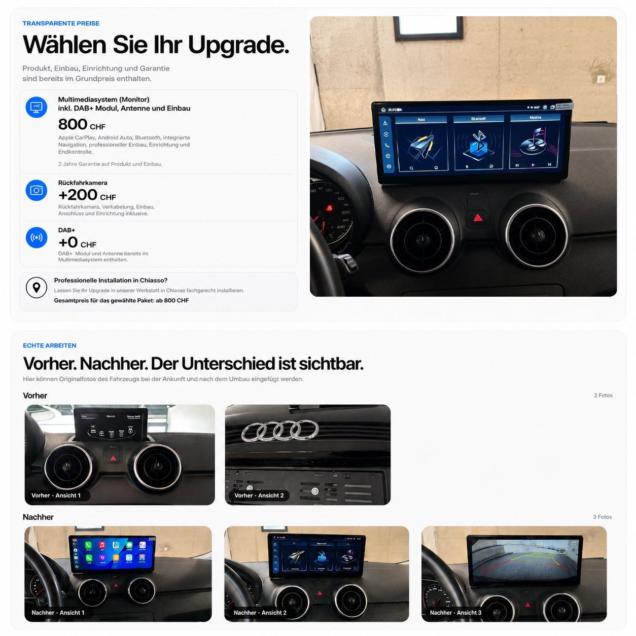 Navigatori: Audi A1 Android Blidschirm Carplay DAB+ Autoradio – Nuovo e nell'imballaggio originale da Chiasso venduto da online.shop 2