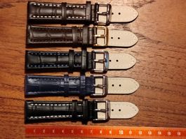 5 x 20mm Bracelet de montre en cuir