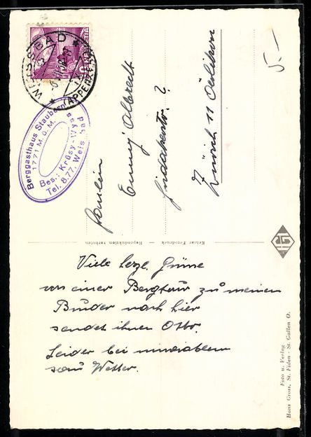 Cartoline postali: Staubern, Berggasthaus Staubern mit Stau – Usato da Berlin venduto da bartko-reher 1