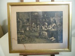 RADIERUNG NACH D. TENIERS, VON W. HENNEBERGER - DER CHEMIKER
