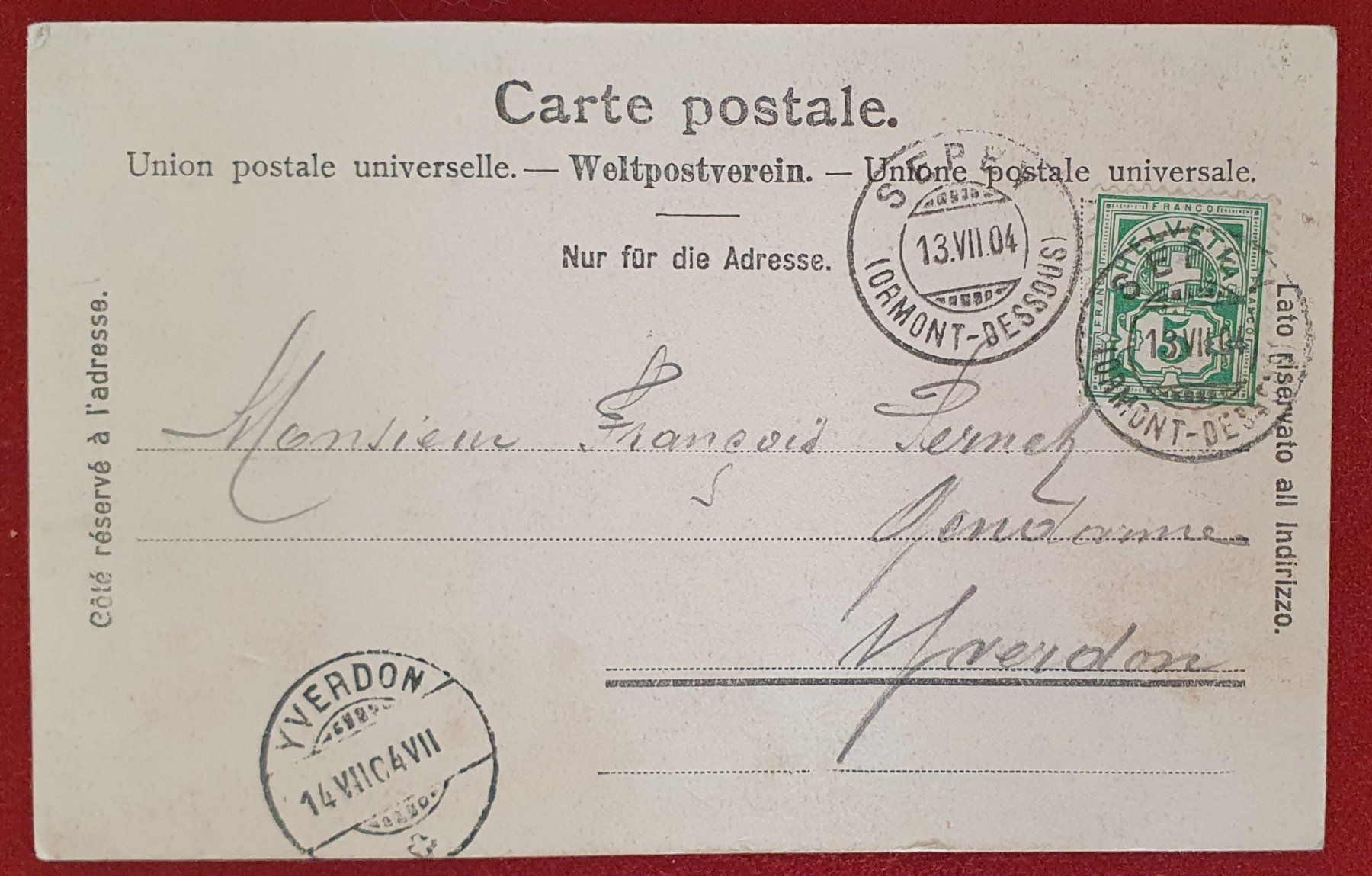 Cartoline postali: Sepey 1904 – Usato da Kreuzlingen venduto da Rschweiz1 1