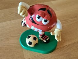 Vintage Red M&M Werbung Figur/Spender Fussball von 1999
