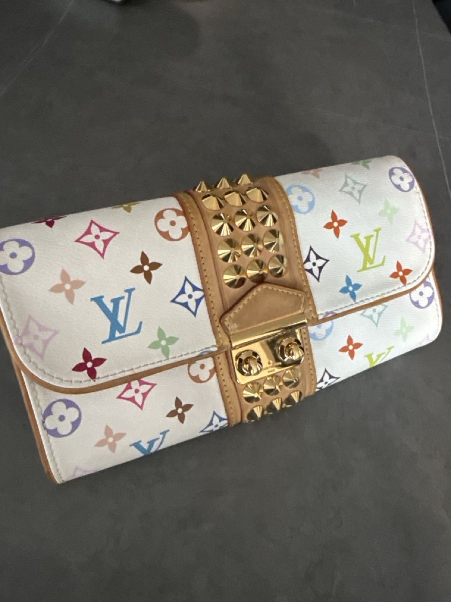 Louis Vuitton Borse da donna: Louis Vuitton Clutch Multicolore Monogram Studded White – Usato da Lugano venduto da og4_h9b8